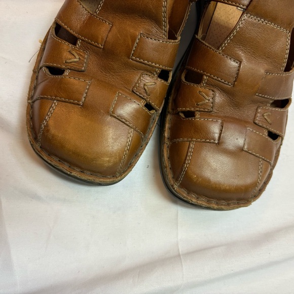 Josef Seibel Women’s 36 Fisherman Sandals Leather Square Closed Toe Cage Shoe - Picture 10 of 12